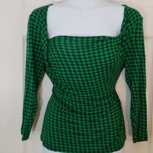 Micheal Kors Kelly Green Print Top